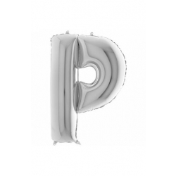 Litera srebrna P z helem 102 cm 63590