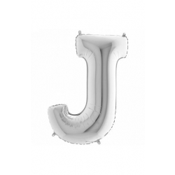 Litera srebrna J z helem 102 cm 62999