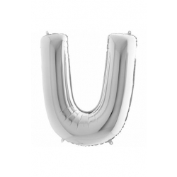 Litera srebrna U z helem 102 cm 64092